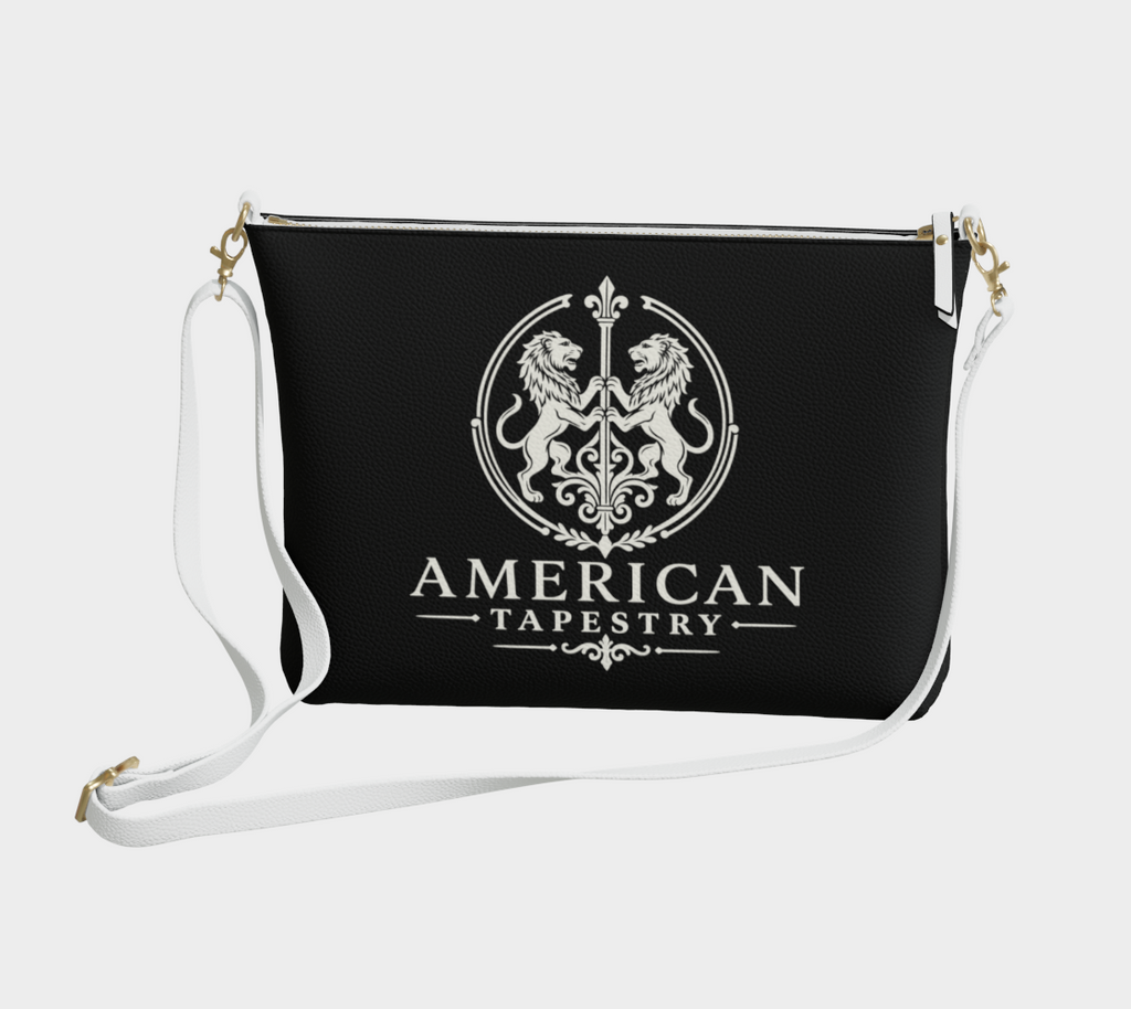 Crossbody Bag — Inspired by Louis C. Tiffany (1848–1933) — White Lions on Black