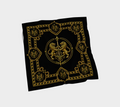100% Silk Scarf — Inspired by Louis C. Tiffany (1848–1933) and a French Teacup and Saucer — Gold Lions on Black