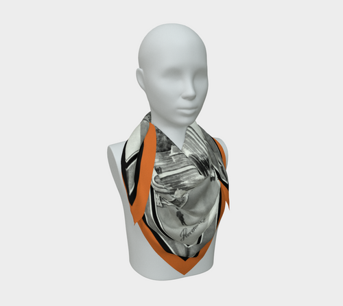 100% Silk Scarf — Bethesda Fountain, Central Park, NYC — Archival Orange