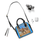The Matador Collection-Satchel-Yellow Cameo Bull with Sky Blue