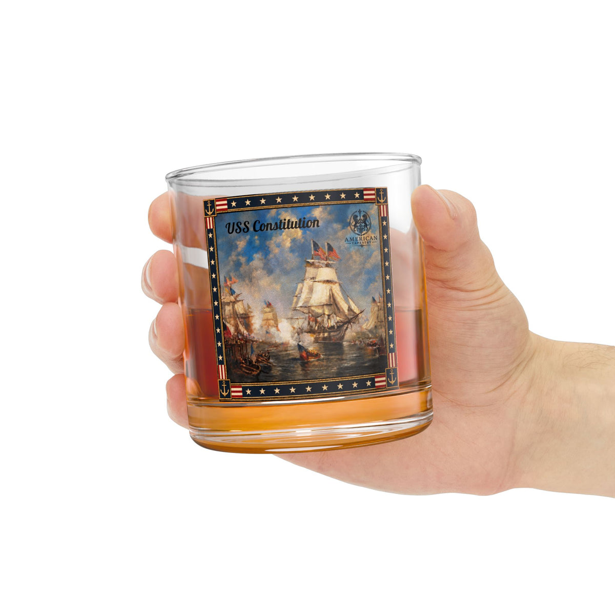 10 oz Rocks Glass — USS Constitution