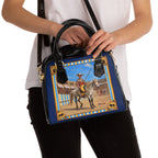 The Matador Collection-Satchel Bag-Yellow Bull Cameo with Navy