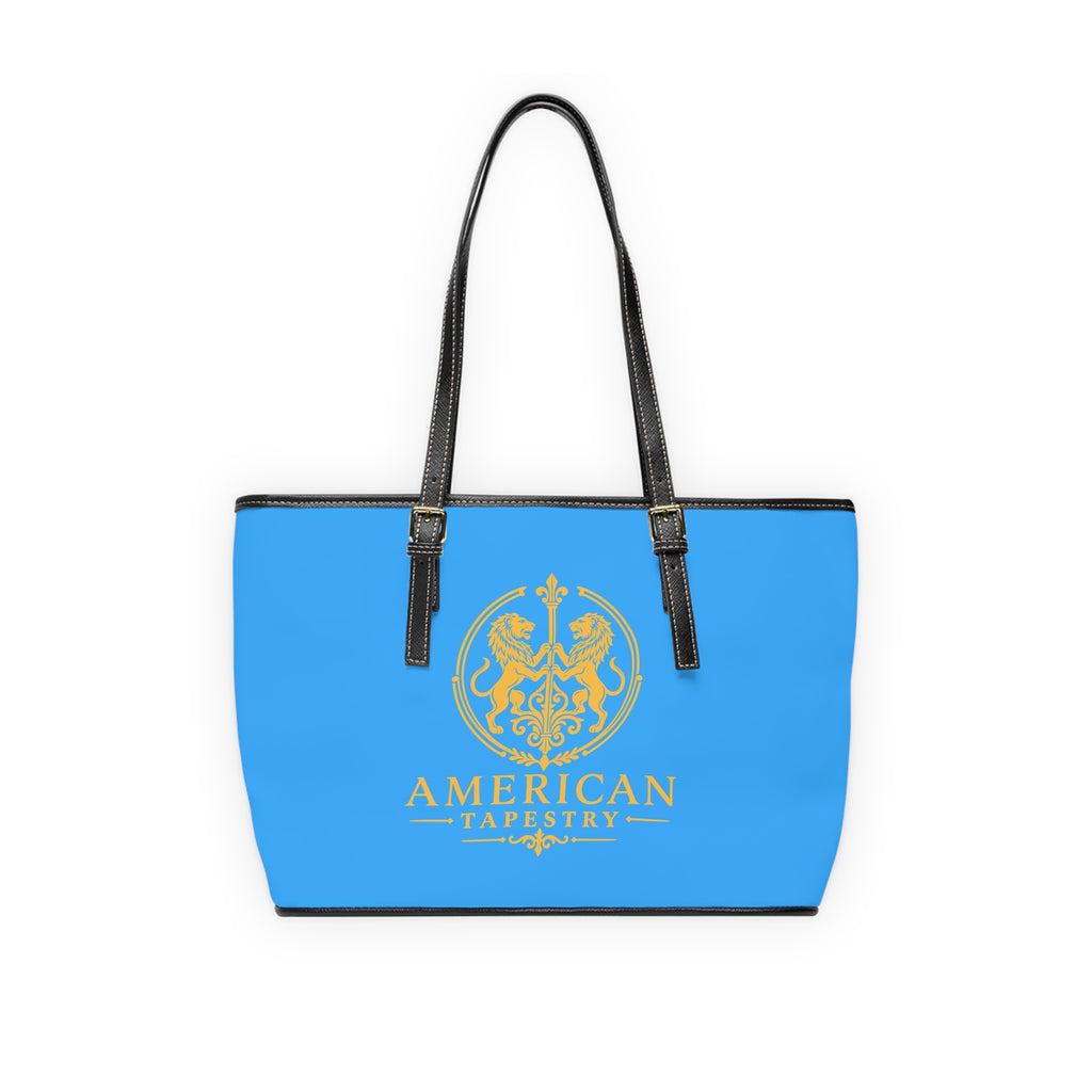 The Matador Collection-Tote-Yellow Cameo Bull-Sky Blue