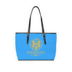 The Matador Collection-Tote-Yellow Cameo Bull-Sky Blue