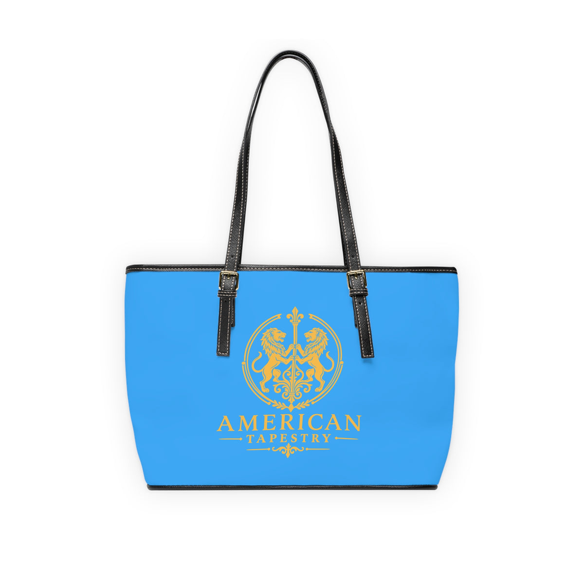 The Matador Collection-Tote-Yellow Cameo Bull-Sky Blue