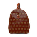 Duffle Bag — Inspired by Louis C. Tiffany (1848–1933) and a French Teacup and Saucer — Gold Lions on Cognac
