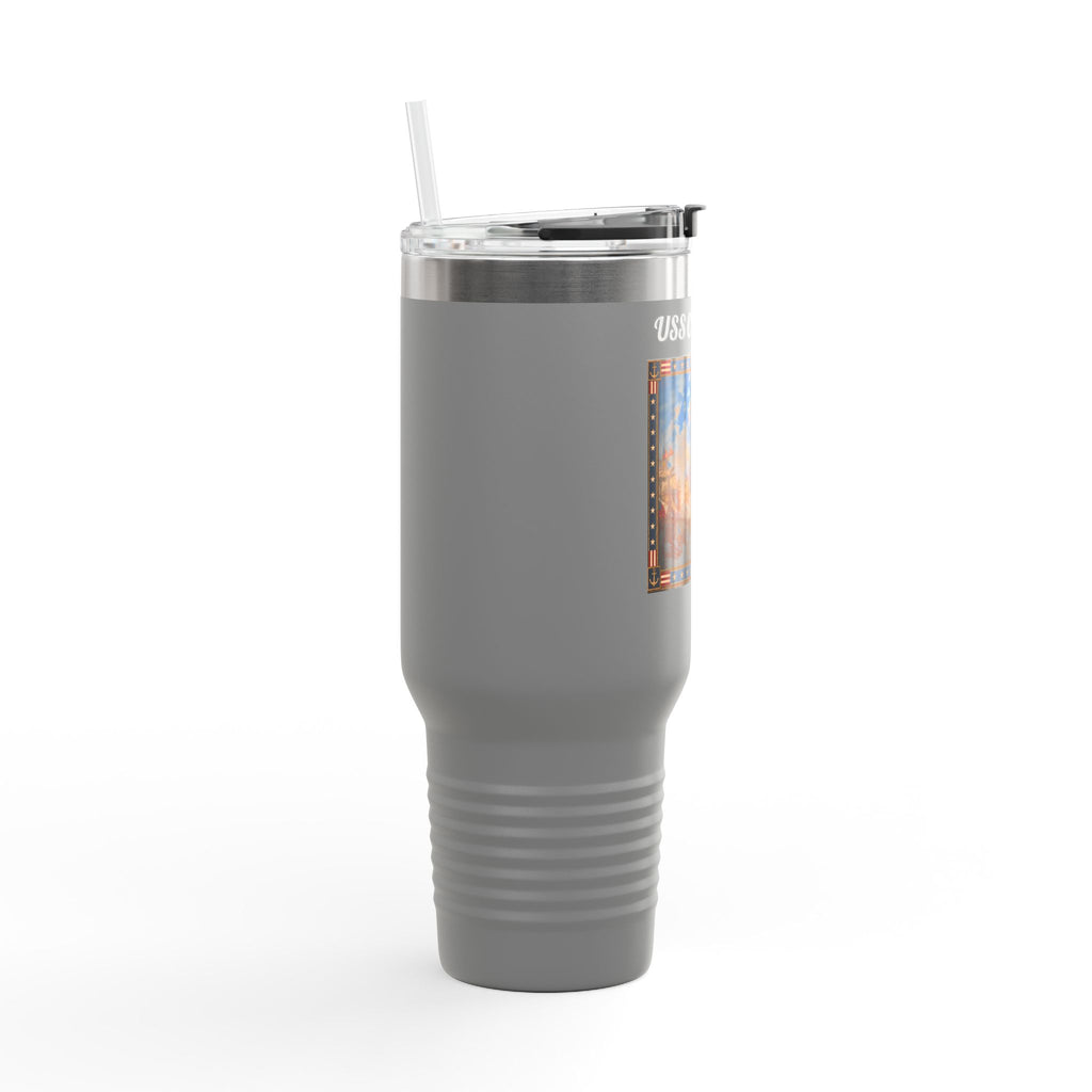 40 oz Insulated Travel Mug — USS Constitution — Multiple Colors in White Text