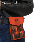 Crossbody Phone Case & Wallet — Interior Scene — Sunrise Ombré with Orange