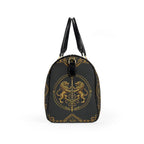Barrel Bag — Inspired by Louis C. Tiffany (1848–1933) and a French Teacup and Saucer — Gold Lions on Black