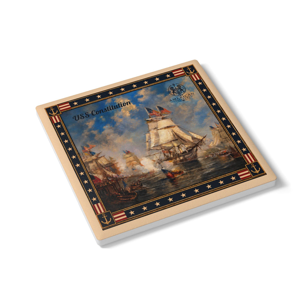 Coaster-USS Constitution – Cream Border