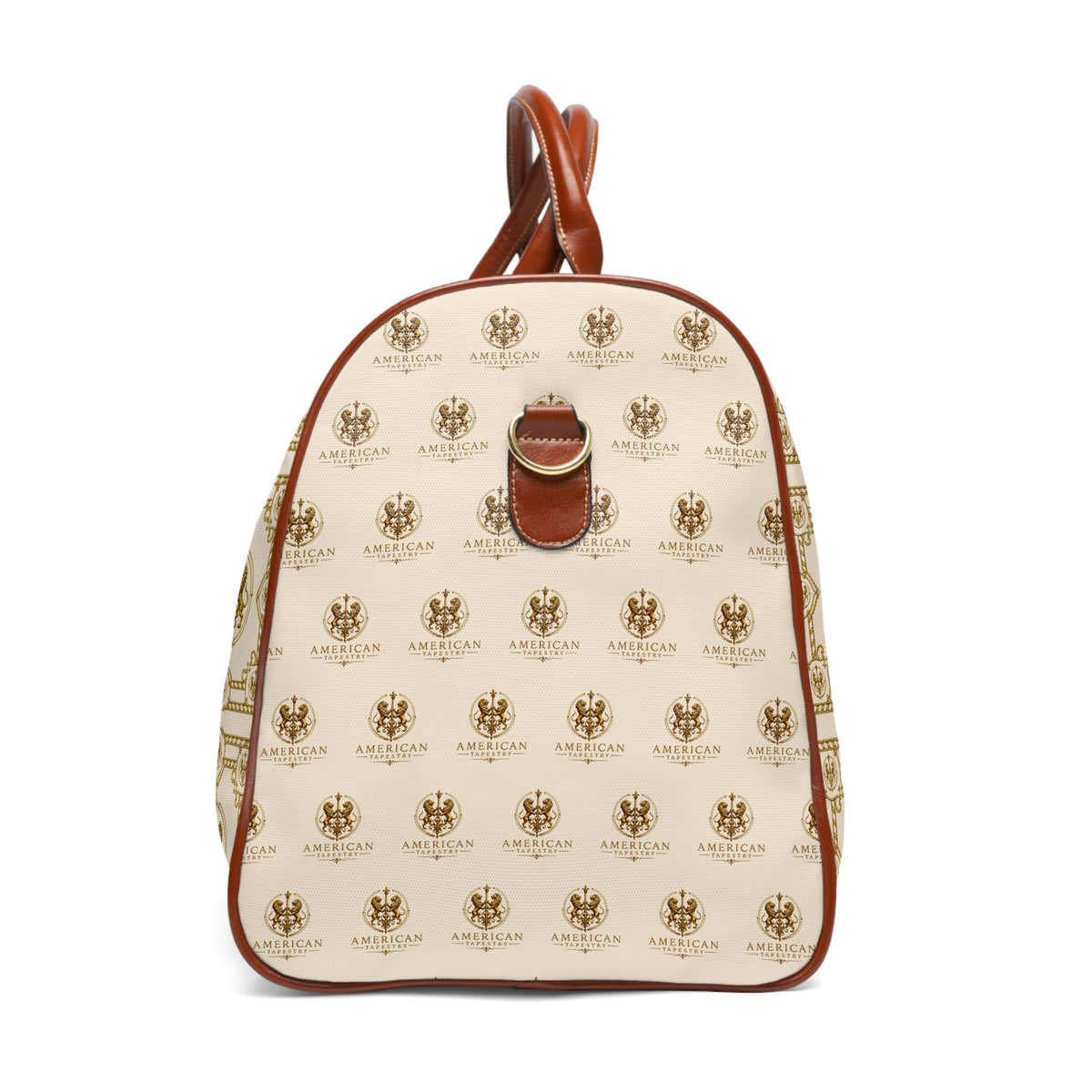 Duffle Bag — Inspired by Louis C. Tiffany (1848–1933) and a French Teacup and Saucer — Gold Lions on Cream