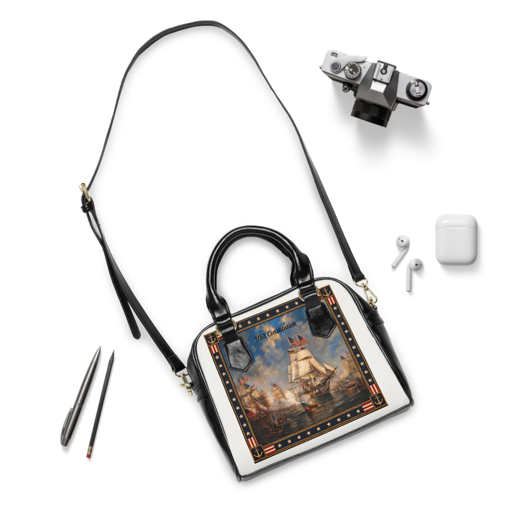 Satchel Bag — Return of the Constitution with White and a Back Deep Navy Emblem