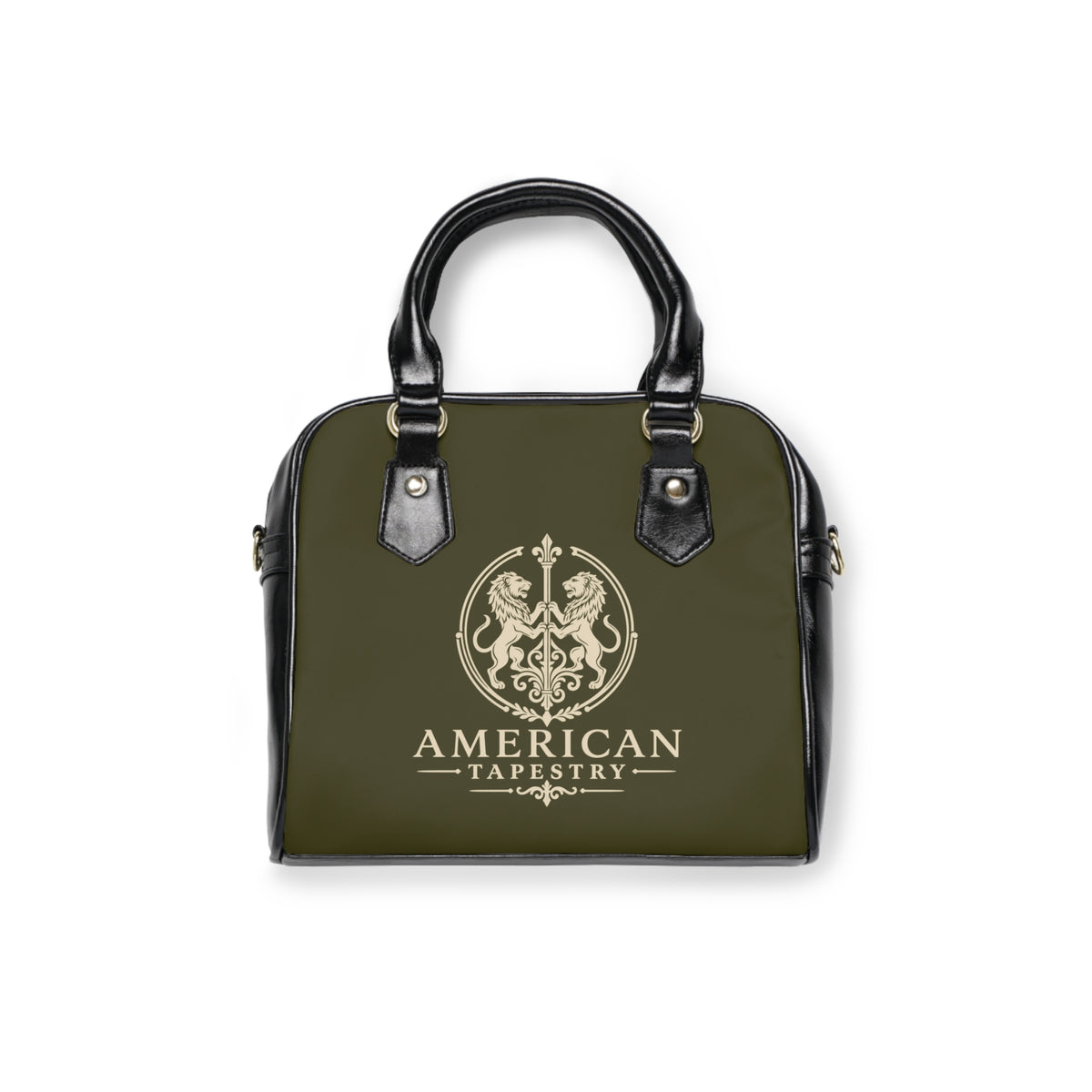 The Matador Collection-Satchel-Red Cameo Bulls with Olive
