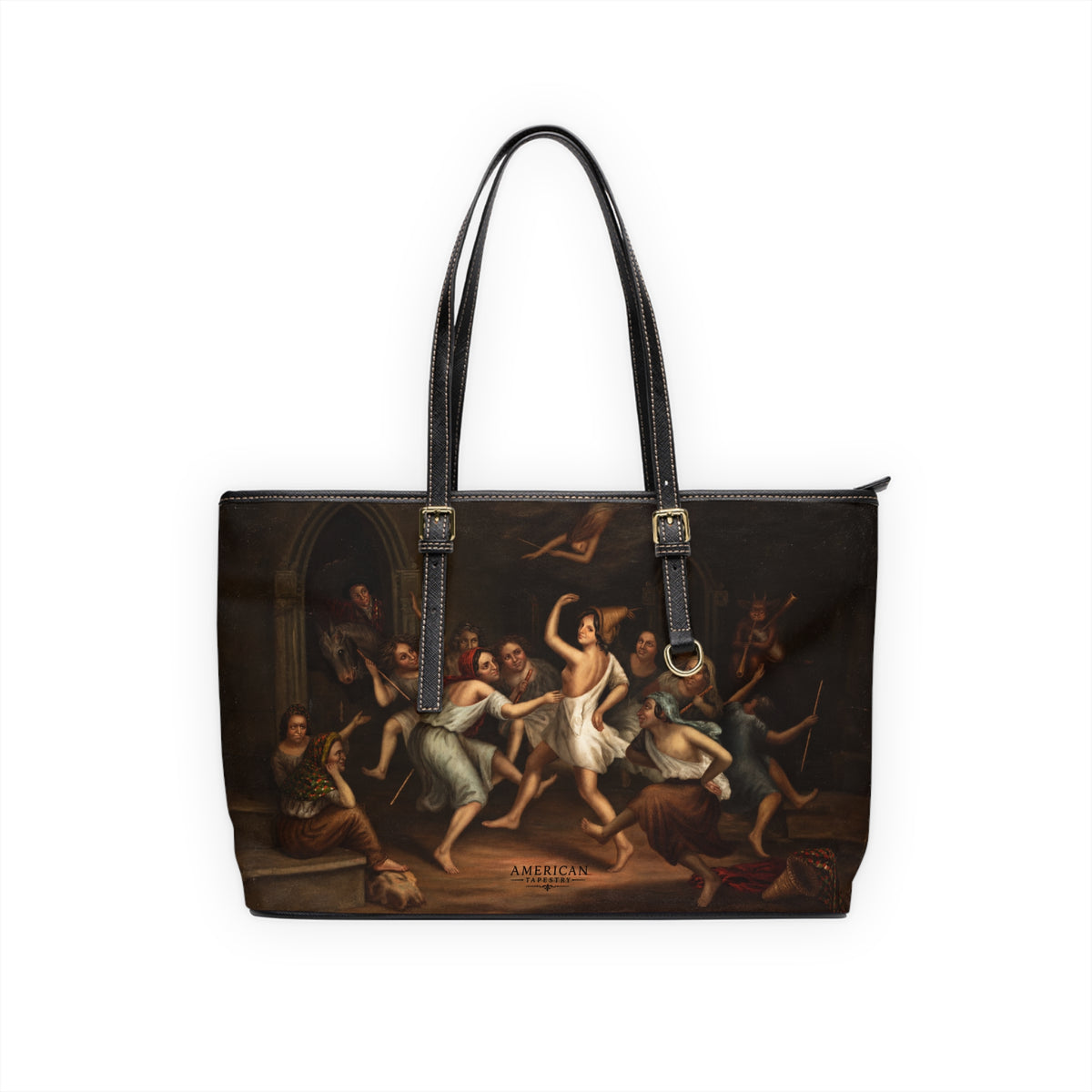 Tote Bag — Classical Ballet Painting Print PU Shoulder Tote