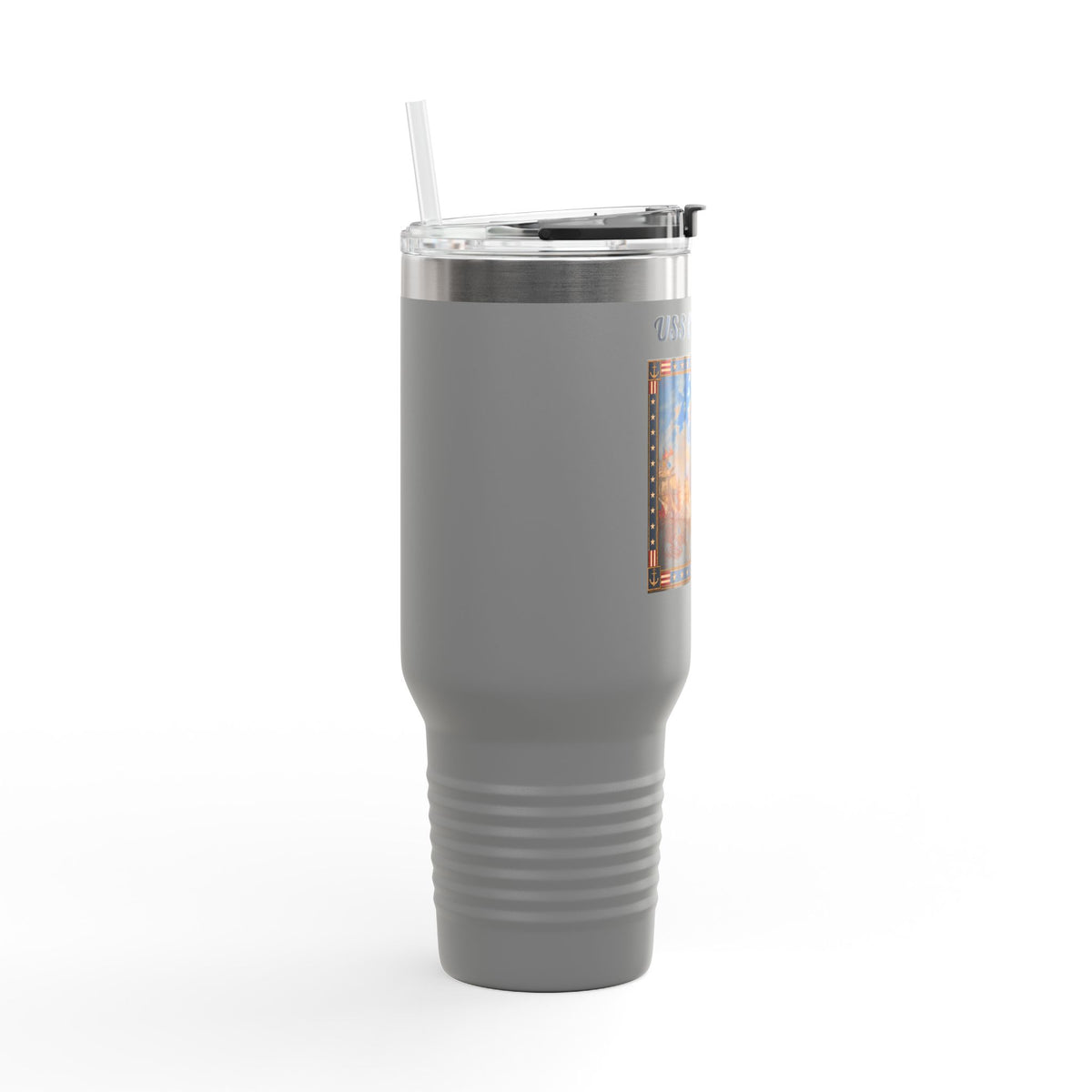 40 oz Insulated Travel Mug — USS Constitution — Multiple Colors in Black Text