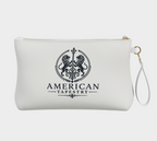 Large Wristlet Bag — Return of the Constitution in White with a Back Deep Navy Emblem
