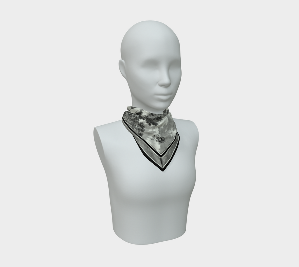 100% Silk Scarf— Bethesda Fountain, Central Park, NYC — Archival Black