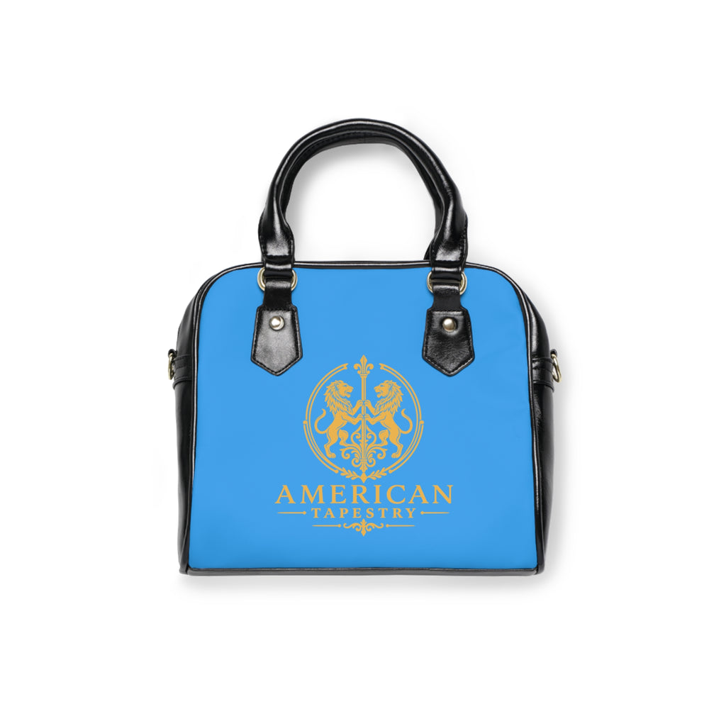 The Matador Collection-Satchel-Yellow Cameo Bull with Sky Blue