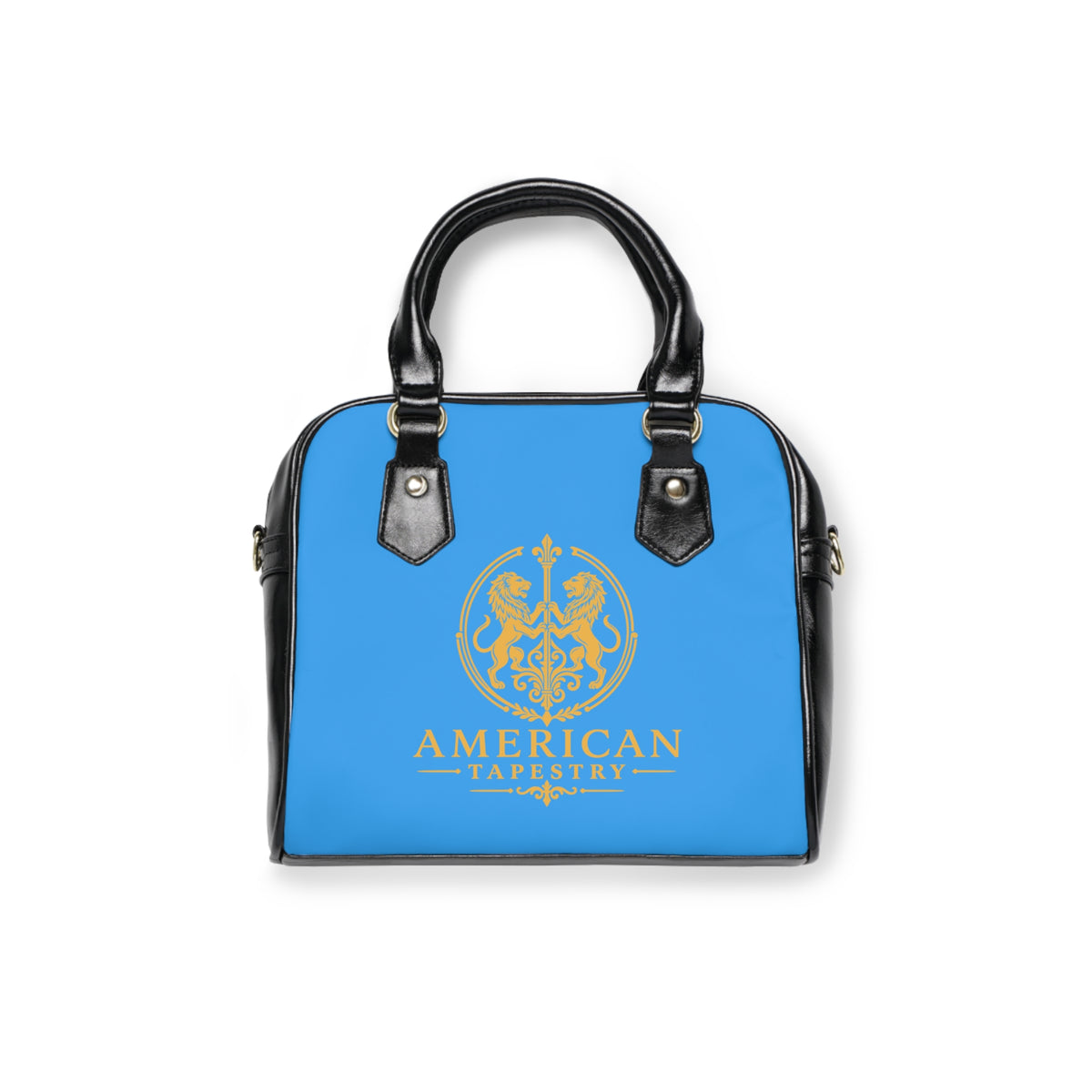 The Matador Collection-Satchel-Yellow Cameo Bull with Sky Blue