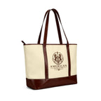Water‑Resistant Canvas Tote — Inspired by Louis C. Tiffany (1848–1933) — Brown Lions