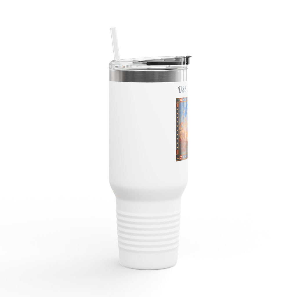 40 oz Insulated Travel Mug — USS Constitution — Multiple Colors in Black Text