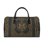 Barrel Bag — Inspired by Louis C. Tiffany (1848–1933) and a French Teacup and Saucer — Gold Lions on Black