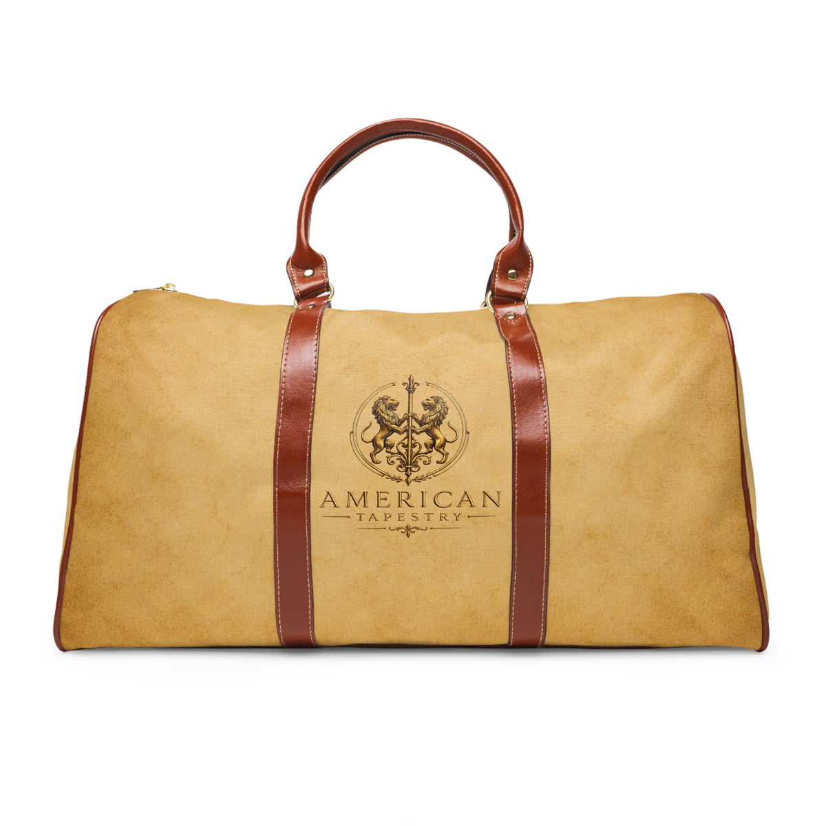 Duffle Bag — Inspired by Louis C. Tiffany (1848–1933) — Gold Lions on Parchment