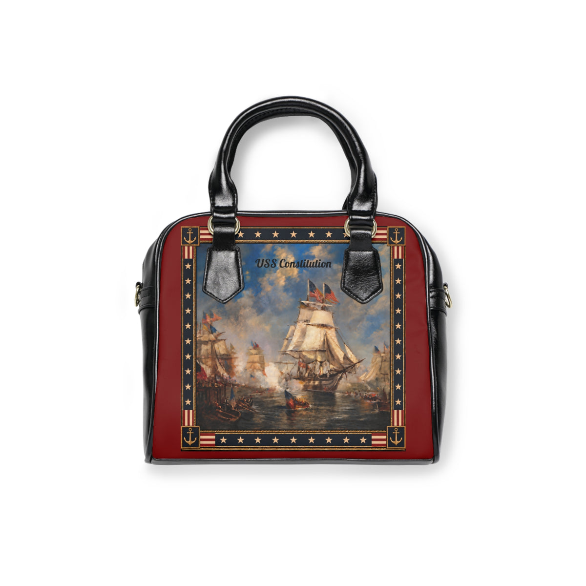 Satchel Bag — Return of the Constitution with Crimson and a Back Cream Emblem