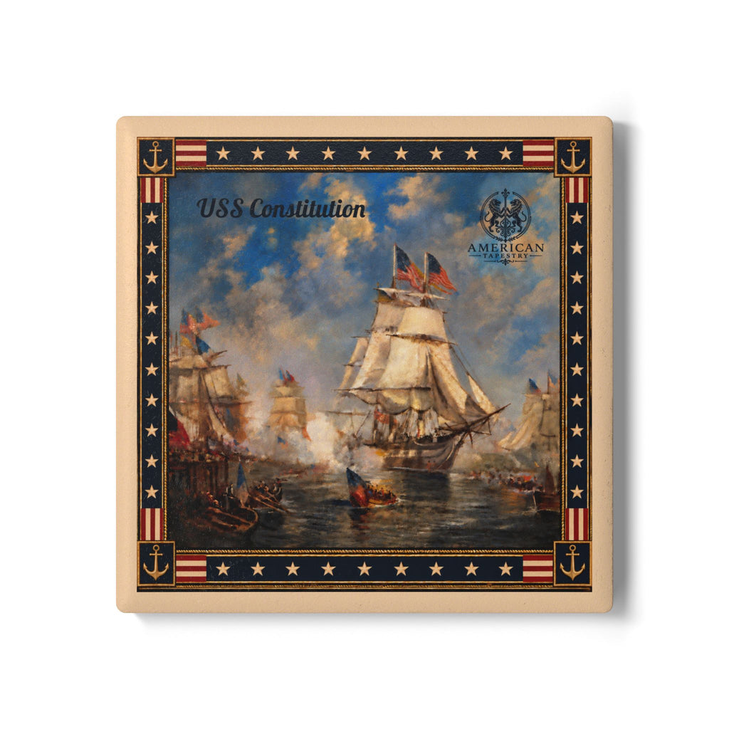 Coaster-USS Constitution – Cream Border