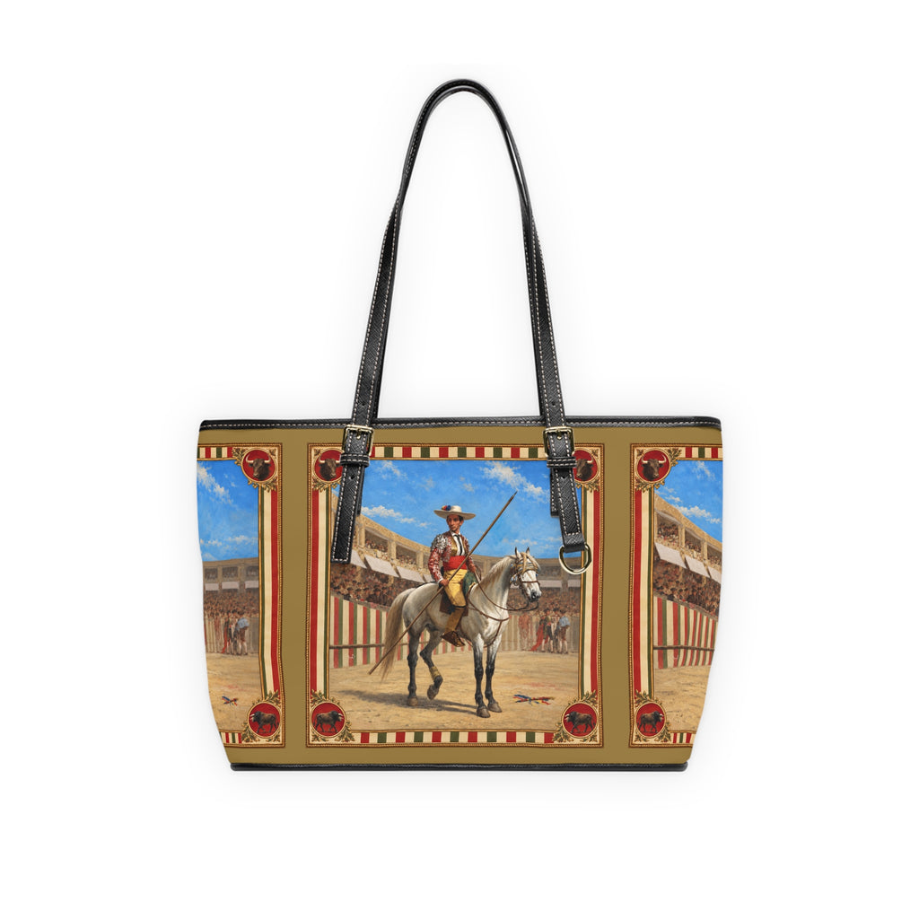 The Matador Collection-Tote-Red Cameo Bull with Saddle Brown