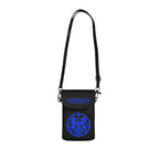 Crossbody Phone Case & Wallet — Rainbow Lions — Inspired by Louis C. Tiffany (1848–1933) — Blue