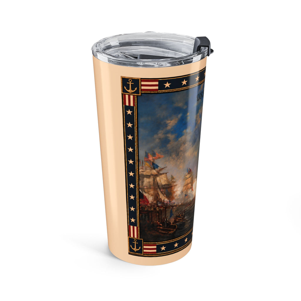 20 oz Tumbler — USS Constitution — Cream