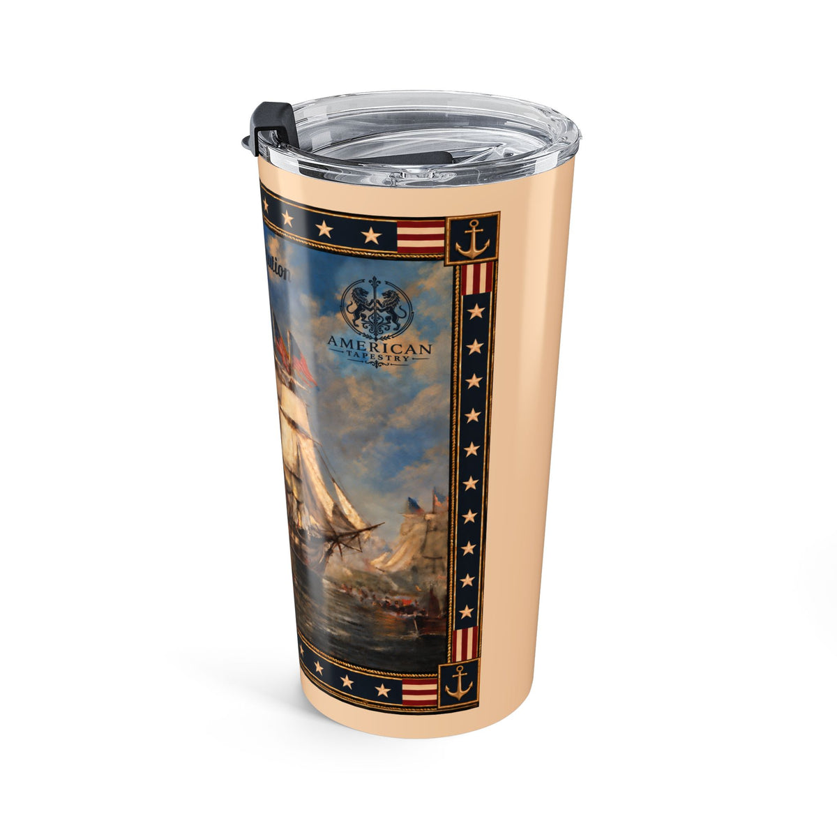 20 oz Tumbler — USS Constitution — Cream