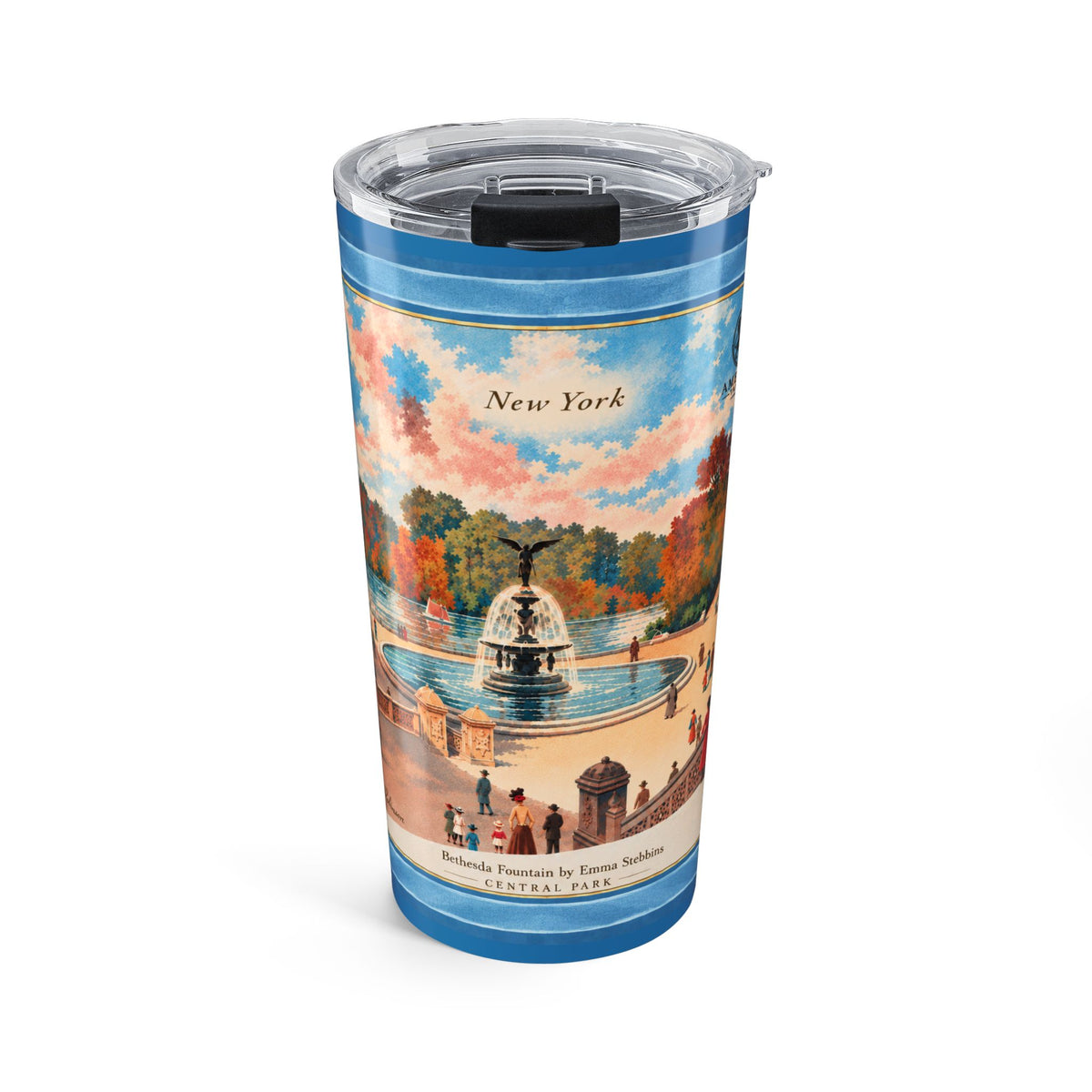 20 oz Steel Tumbler — Bethesda Fountain, Central Park, NYC — Blue