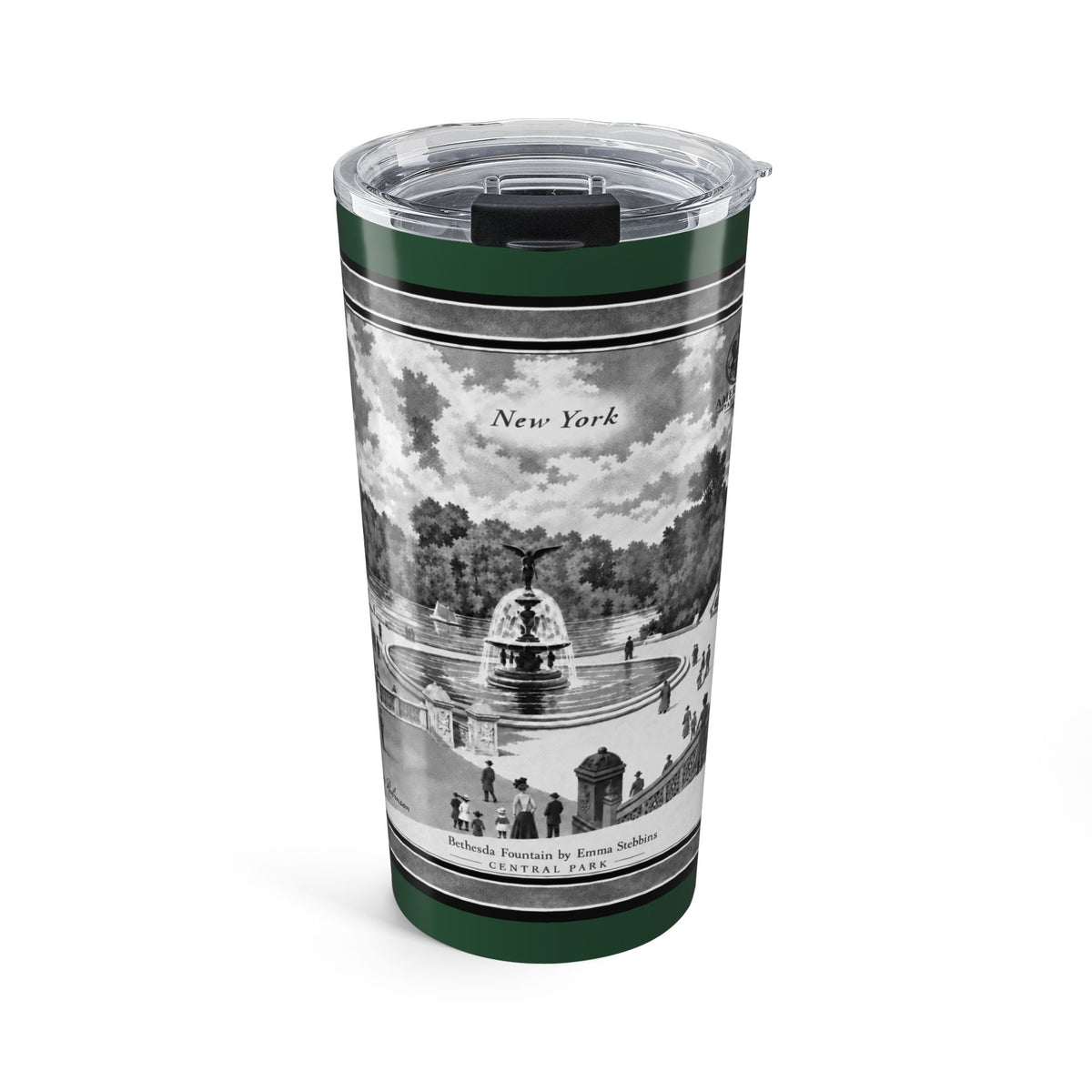 20 oz Steel Tumbler — Bethesda Fountain, Central Park, NYC — Archival Green