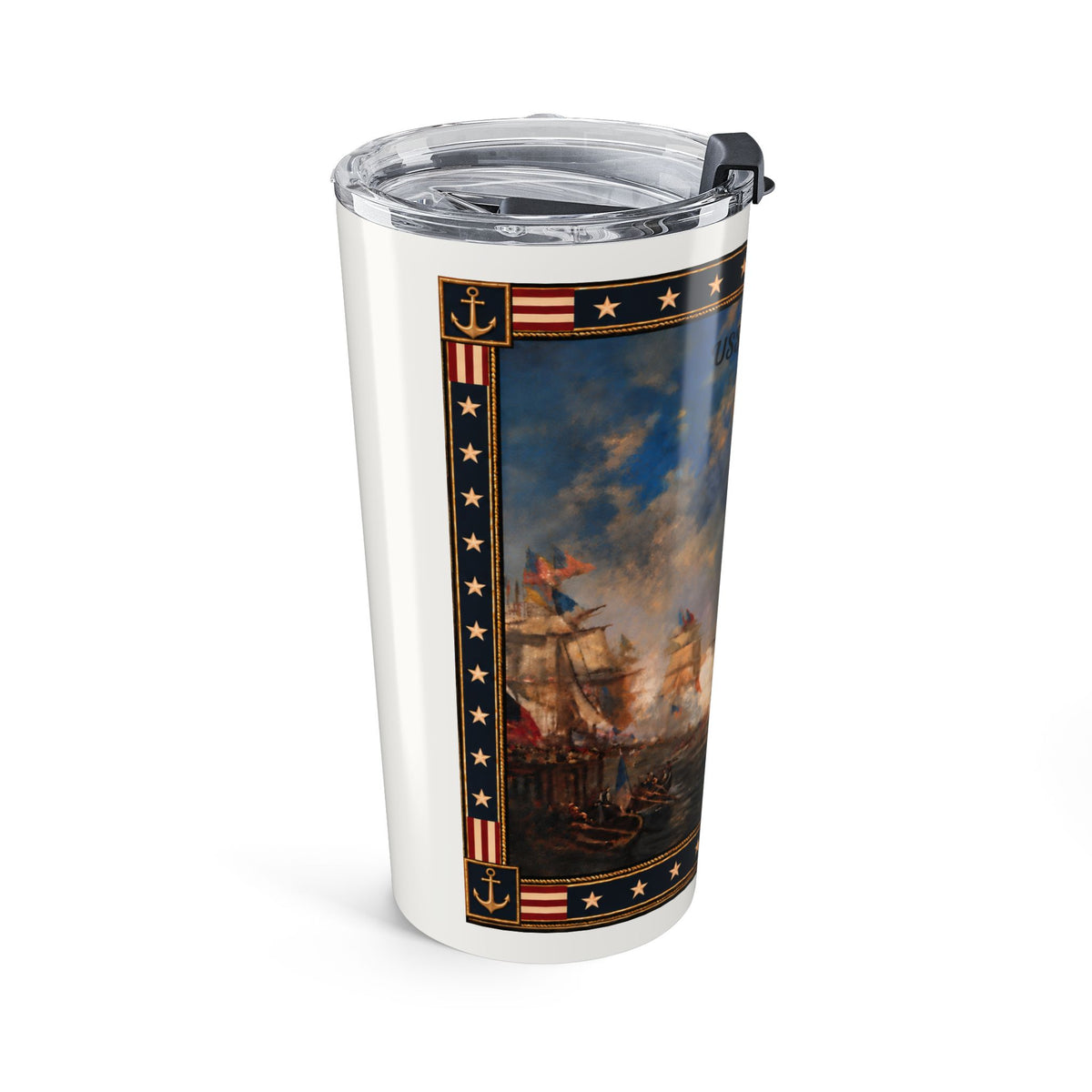 20 oz Tumbler — USS Constitution — White