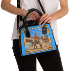 The Matador Collection-Satchel-Yellow Cameo Bull with Sky Blue