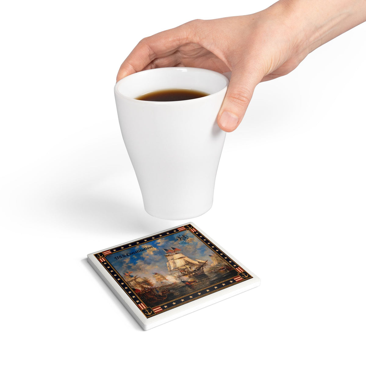 Coaster-USS Constitution – White Border