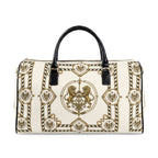 Barrel Bag — Inspired by Louis C. Tiffany (1848–1933) and a French Teacup and Saucer — Gold Lions on Antique White