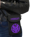 Crossbody Phone Case & Wallet — Rainbow Lions — Inspired by Louis C. Tiffany (1848–1933) — Purple
