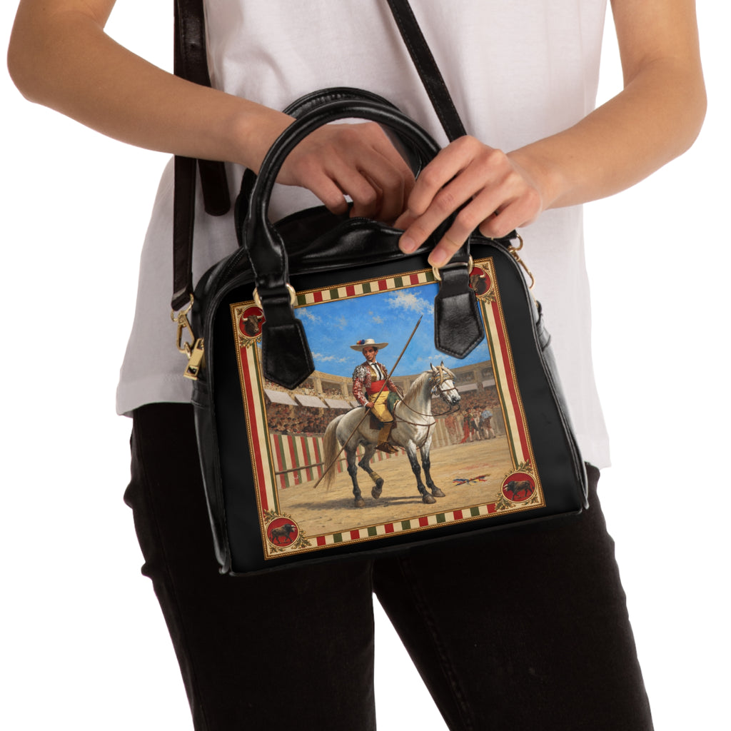 The Matador Collection-Satchel Bag-Red Cameo Bull with Black