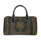 Barrel Bag — Inspired by Louis C. Tiffany (1848–1933) and a French Teacup and Saucer — Gold Lions on Black