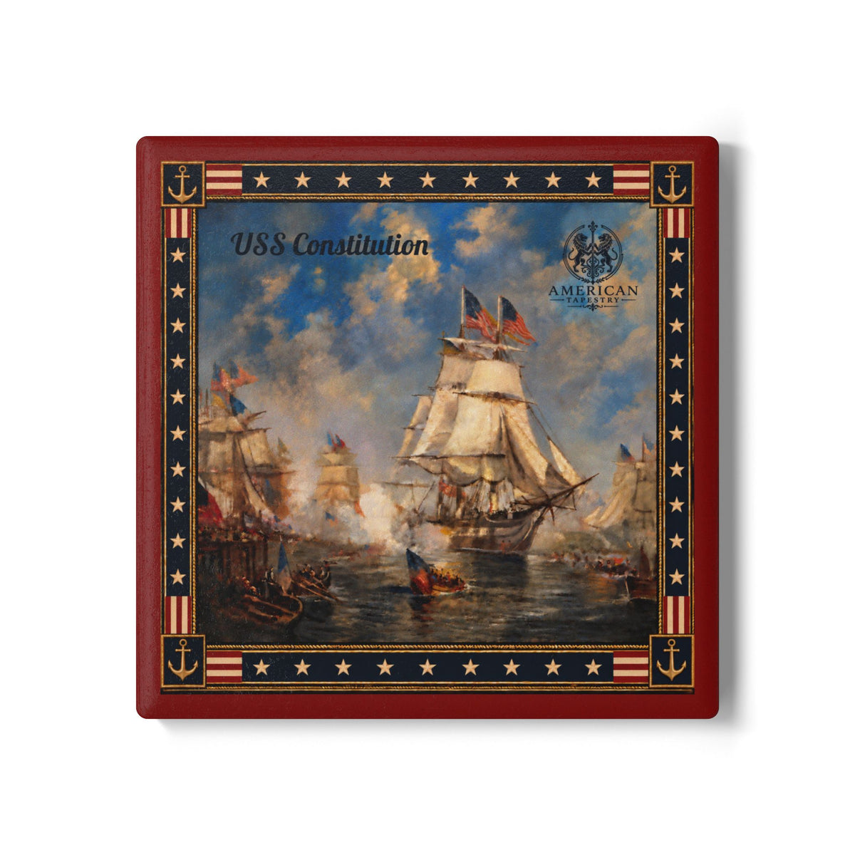 Coaster-USS Constitution – Red Border