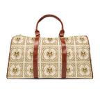 Duffle Bag — Inspired by Louis C. Tiffany (1848–1933) and a French Teacup and Saucer — Gold Lions on Cream