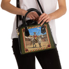 The Matador Collection-Satchel-Red Cameo Bulls with Olive