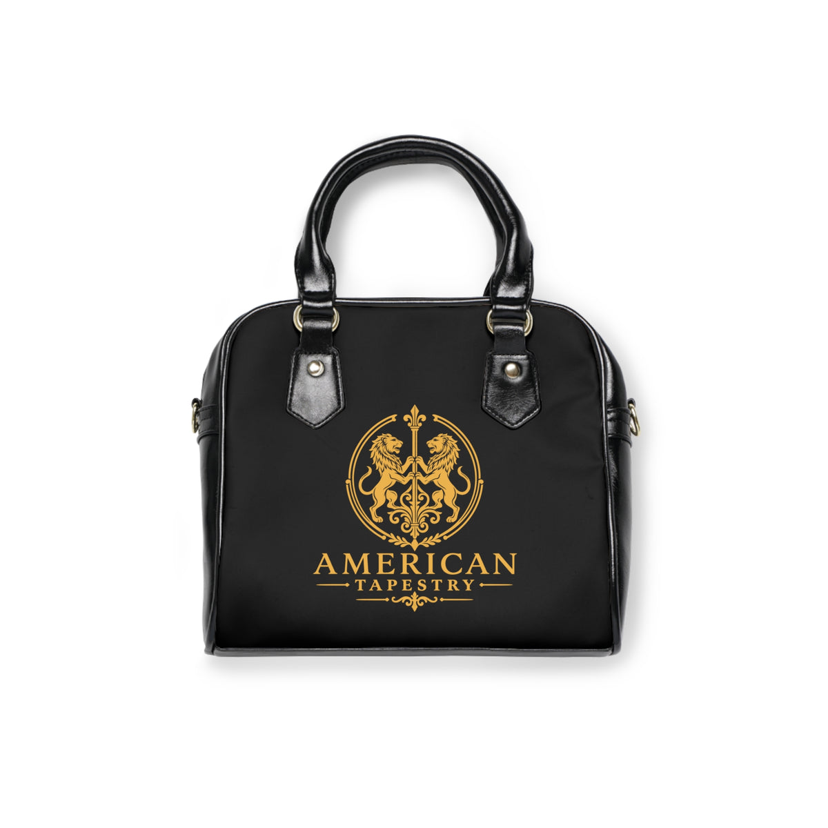 The Matador Collection-Satchel Bag-Black with Yellow Cameo Bulls