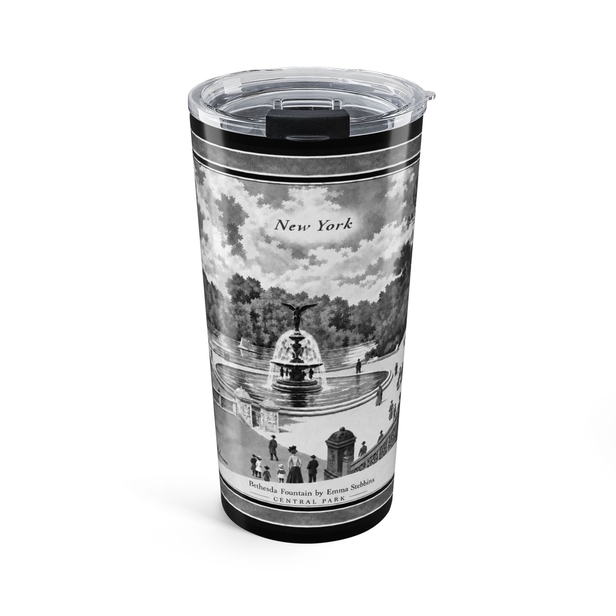 20 oz Steel Tumbler— Bethesda Fountain, Central Park, NYC — Archival Black