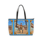 The Matador Collection-Tote-Yellow Cameo Bull-Sky Blue