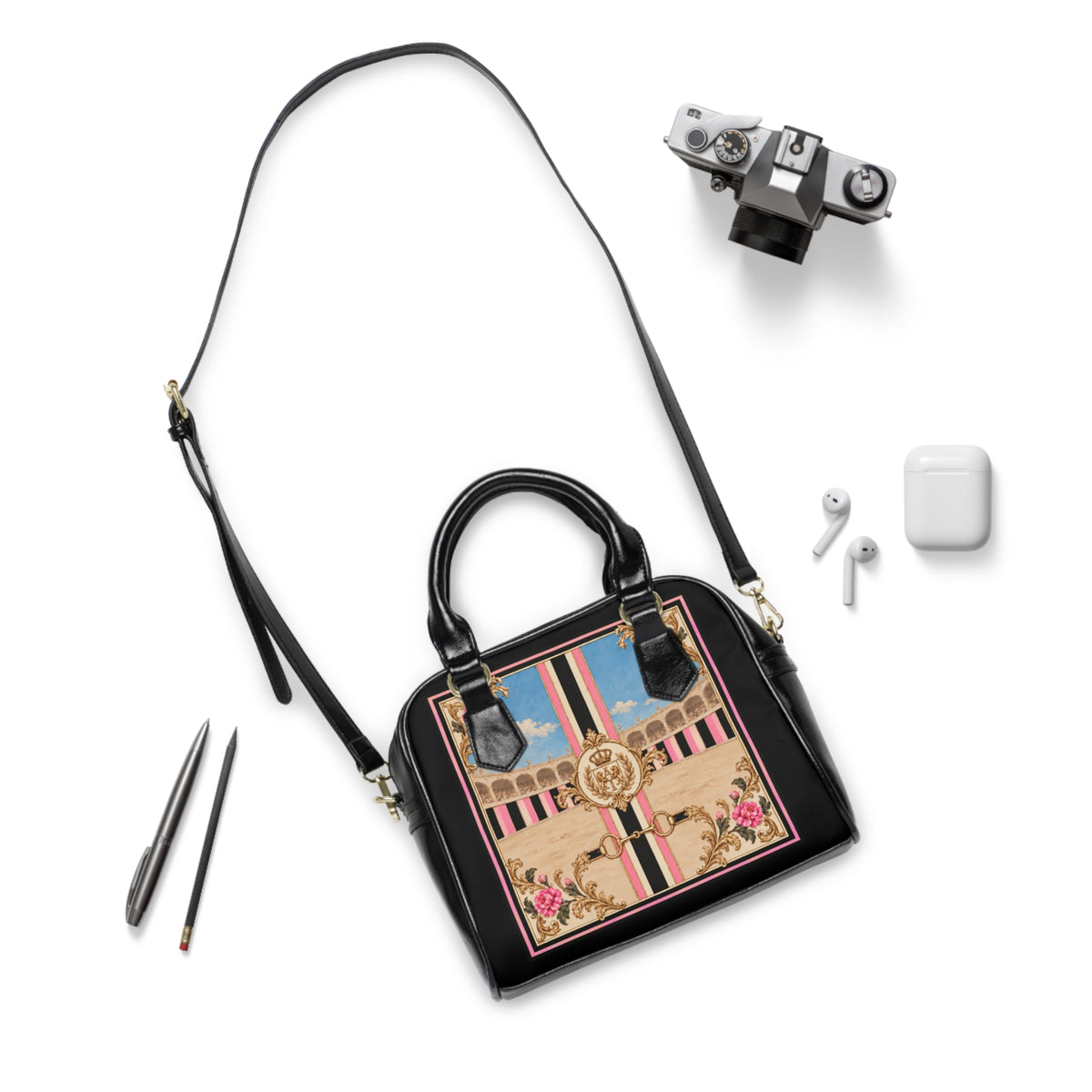 The Matador Collection-Satchel-Pink and Black