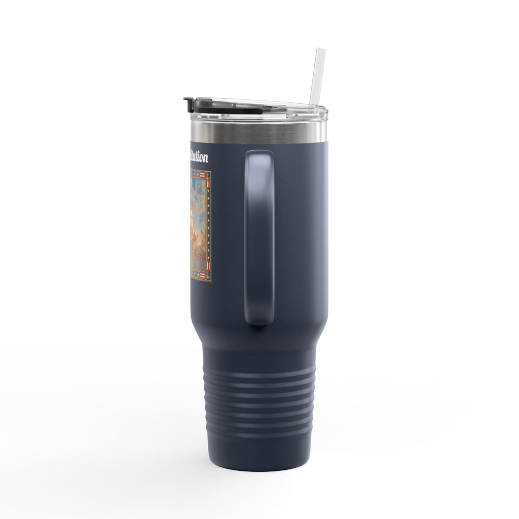 40 oz Insulated Travel Mug — USS Constitution — Multiple Colors in White Text